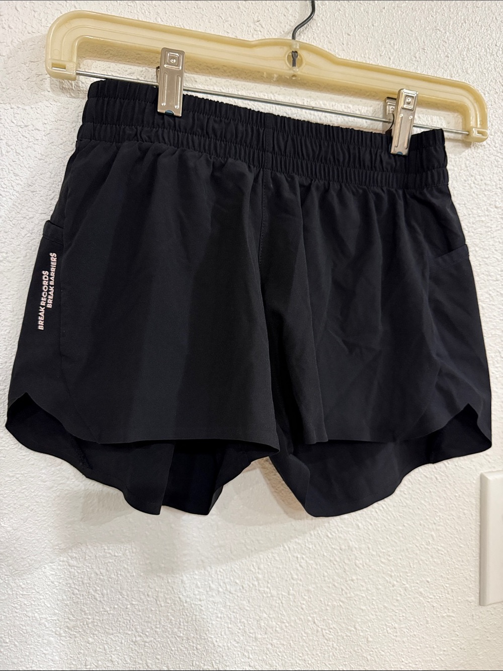 Athleta Girl Black Layered Athletic Shorts with Side Pocket